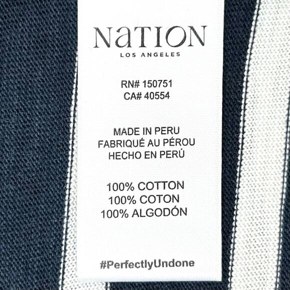 Nation LTD Navy Playa Stripe V-Neck Sleeveless Terri Tie Tank - Picture 10 of 14